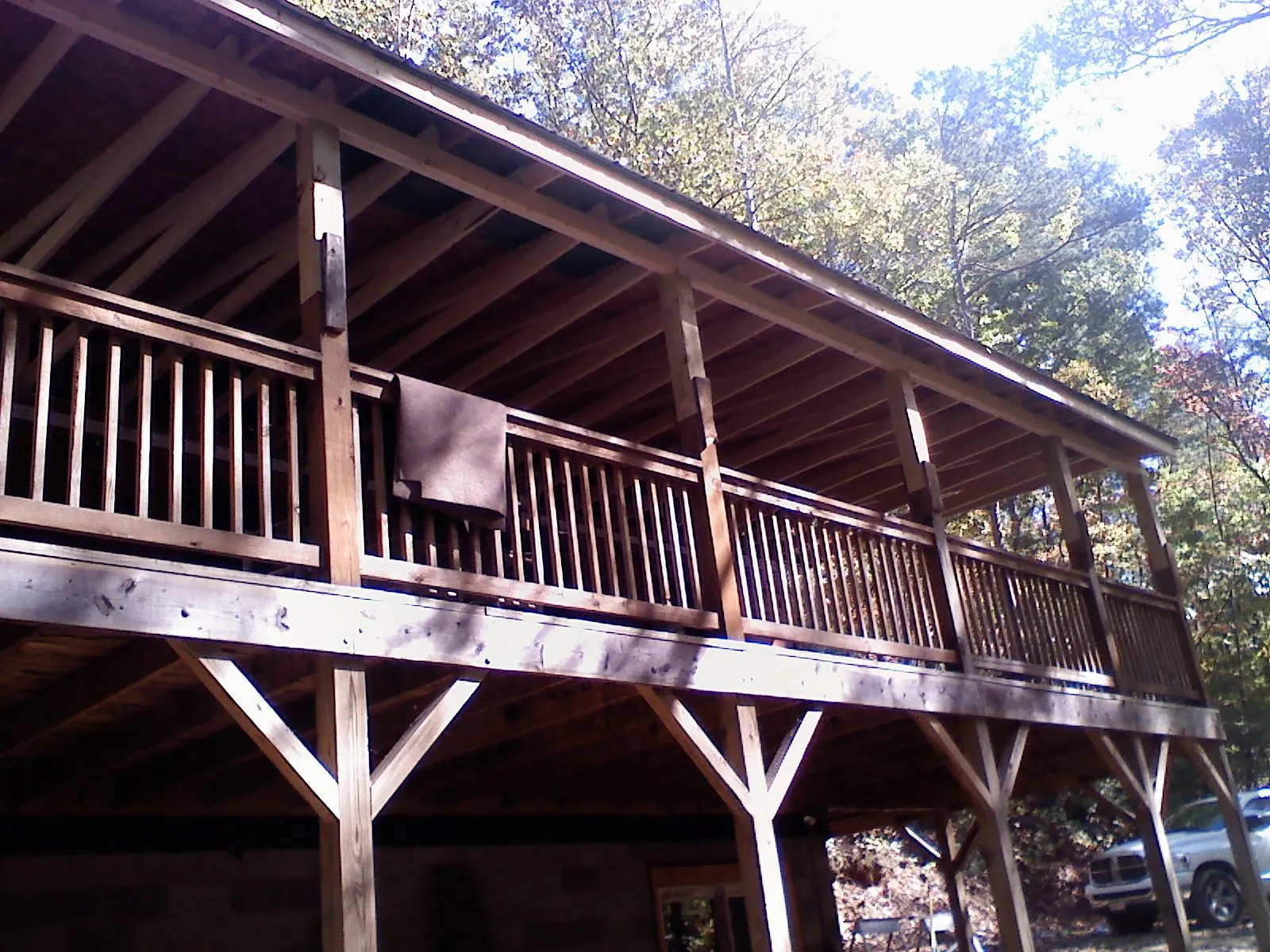 Timber framing under a new elevated porch and deck — Roof Leak Repair in Cripple Creek by Roofing Brothers